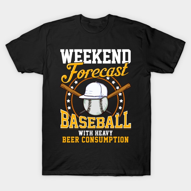 Weekend Forecast Baseball with Beer Consumption T-Shirt by theperfectpresents